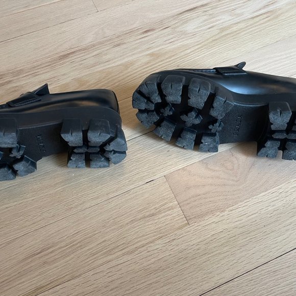 Prada Brushed Leather Monolith Loafers - Picture 7 of 7